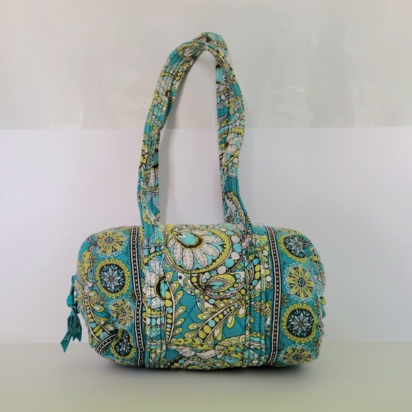 Retired Vera Bradley Peacock pattern Mini Duffle Bag Handbag Purse - Picture 2 of 5
